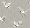 NW42808 Cranes Animal Print Art Deco Style Argos Gray Vinyl Self-Adhesive Wallpaper by NextWall Made in United States