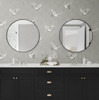 NW42808 Cranes Animal Print Art Deco Style Argos Gray Vinyl Self-Adhesive Wallpaper by NextWall Made in United States