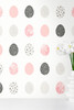 NW42001 Mod Eggs Geometric Contemporary Style Pink Black Vinyl Self-Adhesive Wallpaper by NextWall Made in United States