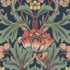 NW44402 Primrose Floral Vintage Style Denim Blue Auburn Vinyl Self-Adhesive Wallpaper by NextWall Made in Netherlands