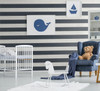 NW43512 Two Toned Shiplap Coastal Style Navy Blue Vinyl Self-Adhesive Wallpaper by NextWall Made in United States