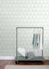 4060-138913 Adella Sage Green Geometric Wallpaper Non Woven Unpasted Wall Covering Fable Collection from Chesapeake by Brewster Made in Netherlands