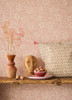 316023 Zahara Coral Pink Floral Wallpaper Non Woven Unpasted Wall Covering Posy Collection from Eijffinger by Brewster Made in Netherlands