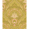 316012 Nasrin Chartreuse Gold Pink Yellow Damask Wallpaper Non Woven Unpasted Wall Covering Posy Collection from Eijffinger by Brewster Made in Netherlands