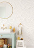 4060-138937 Pixie Gold Dots Wallpaper Non Woven Unpasted Wall Covering Fable Collection from Chesapeake by Brewster Made in Netherlands