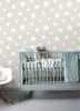 4060-128866 Amira Taupe Neutral Stars Wallpaper Non Woven Unpasted Wall Covering Fable Collection from Chesapeake by Brewster Made in Netherlands