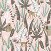 4060-139072 Kiki Pink Monkeys Wallpaper Non Woven Unpasted Wall Covering Fable Collection from Chesapeake by Brewster Made in Netherlands