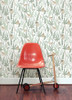 4060-139071 Kiki Light Green Monkeys Wallpaper Non Woven Unpasted Wall Covering Fable Collection from Chesapeake by Brewster Made in Netherlands