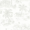 4060-347692 Boheme Platinum Animals Wallpaper Non Woven Unpasted Wall Covering Fable Collection from Chesapeake by Brewster Made in Netherlands