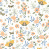 4060-58105 Zev Coral Butterfly Wallpaper Non Woven Unpasted Wall Covering Fable Collection from Chesapeake by Brewster Made in France