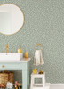 4060-139256 Willa Moss Green Dots Wallpaper Non Woven Unpasted Wall Covering Fable Collection from Chesapeake by Brewster Made in Netherlands