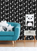 4060-139062 Vivi Black Giraffe Wallpaper Non Woven Unpasted Wall Covering Fable Collection from Chesapeake by Brewster Made in Netherlands