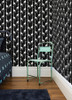 4060-139062 Vivi Black Giraffe Wallpaper Non Woven Unpasted Wall Covering Fable Collection from Chesapeake by Brewster Made in Netherlands