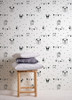 4060-381382 Orlow Black Llama Wallpaper Non Woven Unpasted Wall Covering Fable Collection from Chesapeake by Brewster Made in Great Britain