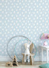 4060-91311 Bitsy Sky Blue Woodland Wallpaper Non Woven Unpasted Wall Covering Fable Collection from Chesapeake by Brewster Made in France