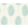 2988-70202 Bali Aqua Blue Fern Coastal Wallpaper Vinyl Unpasted Wall Covering Inlay Collection from A-Street Prints by Brewster made in United States