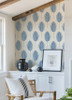 2988-70212 Bali Blue Fern Coastal Wallpaper Vinyl Unpasted Wall Covering Inlay Collection from A-Street Prints by Brewster made in United States