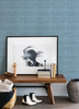 4014-26442 Zia Blue Basketweave Faux Grasscloth Wallpaper Non Woven Unpasted Wall Covering Seychelles Collection from A-Street Prints by Brewster Made in Great Britain