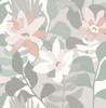 4014-26454 Koko Gray Neutral Off White Floral Botanical Wallpaper Non Woven Unpasted Wall Covering Seychelles Collection from A-Street Prints by Brewster Made in Great Britain