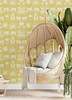 4014-26434 Bazaar Yellow Elephant Oasis Animals Wallpaper Non Woven Unpasted Wall Covering Seychelles Collection from A-Street Prints by Brewster Made in Great Britain