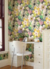 CEP50102W Janis Mustard Floral Riot Wallpaper Bohemian Style Non Woven Unpasted Wall Covering Concept Collection from Ohpopsi by Brewster made in Great Britain