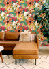 CEP50105W Janis Olive Floral Riot Wallpaper Bohemian Style Non Woven Unpasted Wall Covering Concept Collection from Ohpopsi by Brewster made in Great Britain