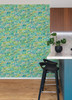 CEP50123W Indio Teal Love Scribble Wallpaper Eclectic Style Non Woven Unpasted Wall Covering Concept Collection from Ohpopsi by Brewster made in Great Britain