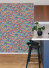 CEP50120W Indio Blue Pink Red Yellow Love Scribble Wallpaper Eclectic Style Non Woven Unpasted Wall Covering Concept Collection from Ohpopsi by Brewster made in Great Britain