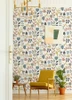 4066-26539 Juni Pastel Abstract Tulips Wallpaper Scandinavian Style Non Woven Unpasted Wall Covering Hannah Collection from A-Street Prints by Brewster made in Great Britain