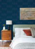 4066-26526 Nyle Dark Blue Chevron Stripes Wallpaper Modern Style Non Woven Unpasted Wall Covering Hannah Collection from A-Street Prints by Brewster made in Great Britain