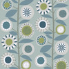 4066-26554 Sisu Light Blue Floral Geometric Wallpaper Retro Style Non Woven Unpasted Wall Covering Hannah Collection from A-Street Prints by Brewster made in Great Britain