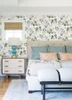 4066-25123 Jonah Green Leaf Trail Wallpaper Farmhouse Style Non Woven Unpasted Wall Covering Hannah Collection from A-Street Prints by Brewster made in Great Britain