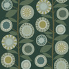 4066-26551 Sisu Evergreen Floral Geometric Wallpaper Retro Style Non Woven Unpasted Wall Covering Hannah Collection from A-Street Prints by Brewster made in Great Britain