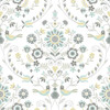 4066-26510 Britt Sea Green Embroidered Damask Wallpaper Farmhouse Style Non Woven Unpasted Wall Covering Hannah Collection from A-Street Prints by Brewster made in Great Britain