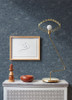 4096-554366 Seth Indigo Blue Triangle Wallpaper Modern Style Unpasted Non Woven Wall Covering Concrete Collection from Advantage by Brewster Made in Germany