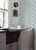 4080-15912 Lizette Light Blue Charming Floral Country Style Wallpaper Non Woven Unpasted Wall Covering Ingrid Collection from A-Street Prints by Brewster Made in Sweden