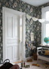 4080-44103 Anemone Navy Pink Blue Floral Bohemian Style Wallpaper Non Woven Unpasted Wall Covering Ingrid Collection from A-Street Prints by Brewster Made in Sweden