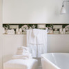 3119-63102B Country Bath Black Rustic Border Country Style Prepasted Non Woven Blend Wall Covering Kindred Collection from Chesapeake by Brewster Made in United States