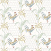 3119-13022 Hank Multicolor Rooster Wallpaper Country Style Prepasted Non Woven Blend Wall Covering Kindred Collection from Chesapeake by Brewster Made in United States