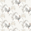 3119-13021 Hank Grey Rooster Wallpaper Country Style Prepasted Non Woven Blend Wall Covering Kindred Collection from Chesapeake by Brewster Made in United States