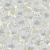 2932-65110 Matilda Blue Poppy Fields Wallpaper Scandinavian Style Unpasted Non Woven Wall Covering Lina Collection from A-Street Prints by Brewster made in Sweden