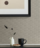 KTM1424 Deco Spliced Stripe Nobel Gray Wallpaper Art Deco Style Non Woven Wall Covering Mondrian Collection from Seabrook Designs Made in Netherlands