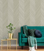 TS82106 Chevron Wood Bister Off White Wallpaper Contemporary Style Type II 20 oz. Vinyl Wall Covering Even More Textures Collection by Seabrook Designs Made in United States