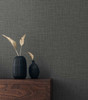 TS81918 Myrna Linen Charcoal Black Wallpaper Contemporary Style Type II 20 oz. Vinyl Wall Covering Even More Textures Collection by Seabrook Designs Made in United States