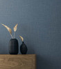 TS81902 Myrna Linen Marine Blue Wallpaper Contemporary Style Type II 20 oz. Vinyl Wall Covering Even More Textures Collection by Seabrook Designs Made in United States