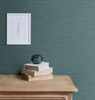 TS81454 Silk Mineral Teal Wallpaper Contemporary Style Type II 20 oz. Vinyl Wall Covering Even More Textures Collection by Seabrook Designs Made in United States