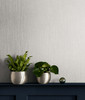 TS80908 Vertical Stria Fog Metallic Silver Wallpaper Contemporary Style Type II 20 oz. Vinyl Wall Covering Even More Textures Collection by Seabrook Designs Made in United States
