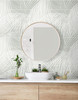 LN30708 Palm Tile Sea Salt Gray Wallpaper Coastal Style Self-Adhesive Vinyl Wall Covering from Lillian August Made in United States
