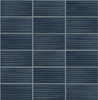 LN30812 Rib Tile Denim Blue Wallpaper Contemporary Style Self-Adhesive Vinyl Wall Covering from Lillian August Made in United States