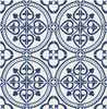 LN30312 Villa Mar Tile Denim Blue Wallpaper Coastal Style Self-Adhesive Vinyl Wall Covering from Lillian August Made in United States